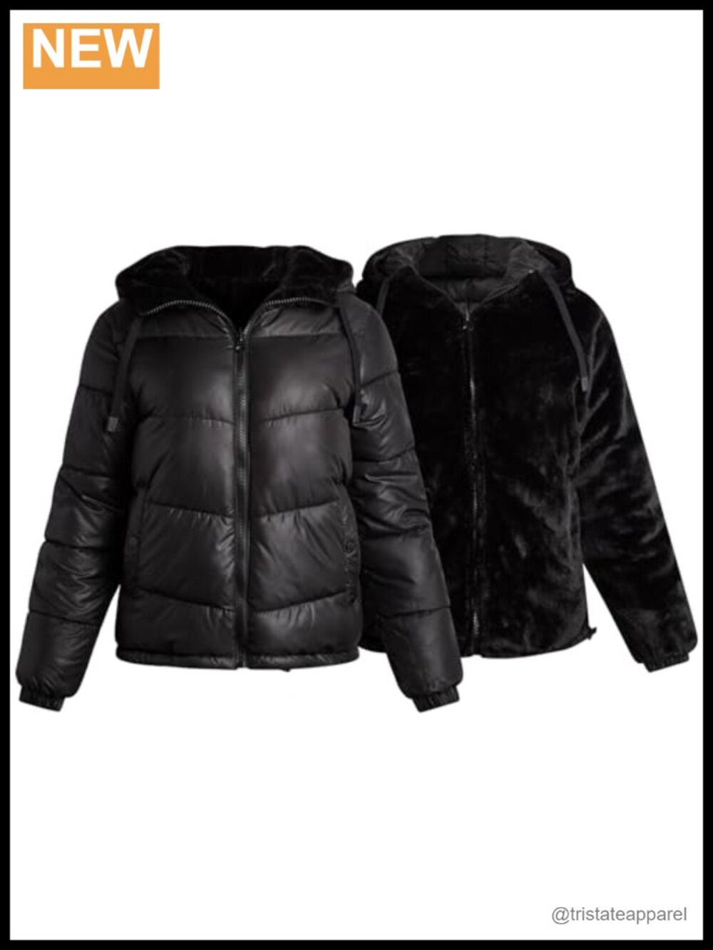 Steve Madden Reversible Quilted Parka Puffer Faux Fur Lined Coat